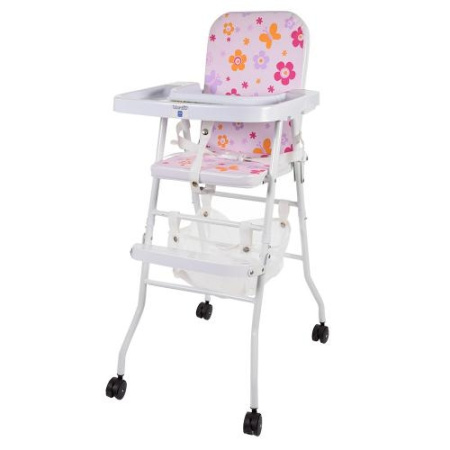 фото Стульчик для кормления M 0398-1 на колесиках Bambi (цветочки)