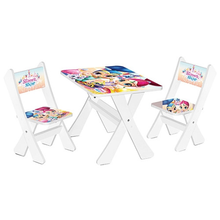 фото Столик со стульчиками для детей М 2100-04 Shimmer and Shine (белый)