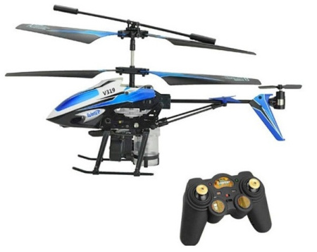 фото Вертолёт на радиоуправлении 3-к WL Toys V319 SPRAY водяная пушка (синий)
