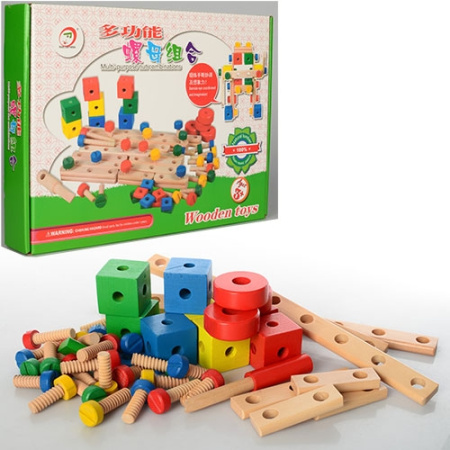 фото Деревянный конструктор CB60  ролты, рейки, колесики