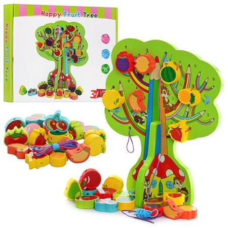 фото Деревянная игрушка Шнуровка MD 0688 дерево с 24 фигурами