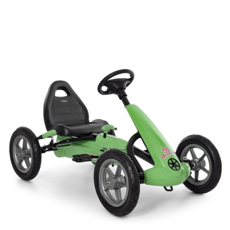фото Детский педальный карт Bambi M 4120-5 ручной тормоз и надувные колеса (зеленый)