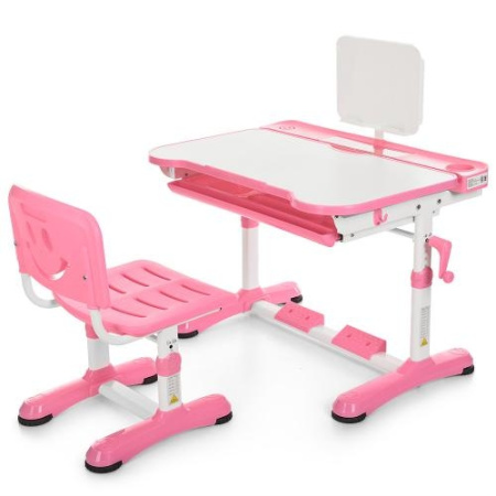 фото Детская парта Bambi M 3823-8 подставка для книг и выдвижной ящик (розовая)