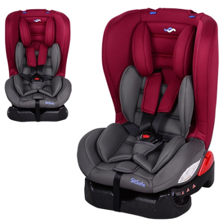фото Детское автокресло M 2780-3 до 18 кг с ремнем безопасности (серо-красное)