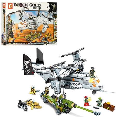 фото Детский конструктор 11712 военный самолет транспорт (640 деталей)