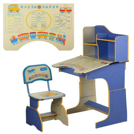 фото Детская парта Bambi HB 2071-06-7 регулируется высота (бирюзовая)