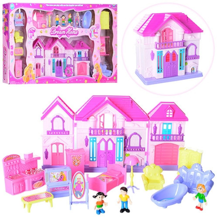 фото Домик для девочек 1326 с фигурками и мебелью