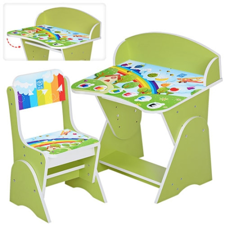 фото Регулируемая парта со стульчиком ML-315-11-4 (салатовая)