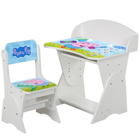 фото Регулируемая парта со стульчиком ML-315-06-1 Peppa pig (белая)
