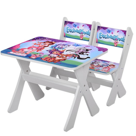 фото Столик со стульчиками для детей М 2100-14 Enchantimals (белый)