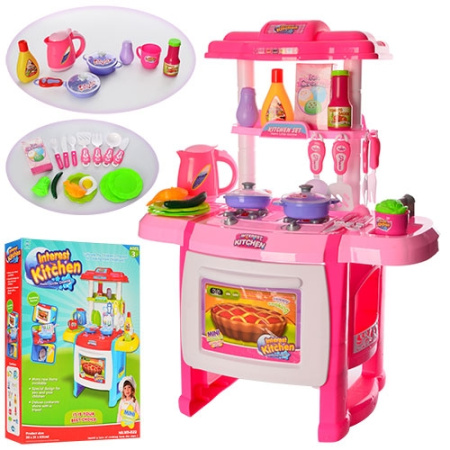 фото Детский кухонный набор WD-A22-B22 плита духовка посуда продукты