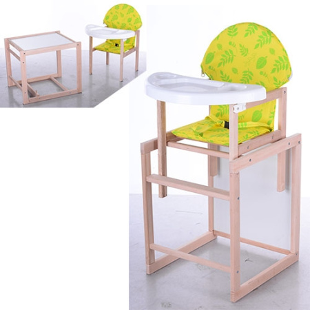 фото Детский стульчик для кормления VIVAST M V-102-8 деревянный (желто-зеленый)