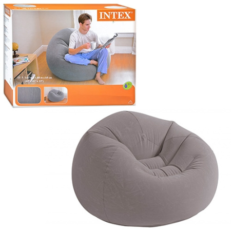 фото Надувное кресло 68579 Intex серое (107х104х69 см)