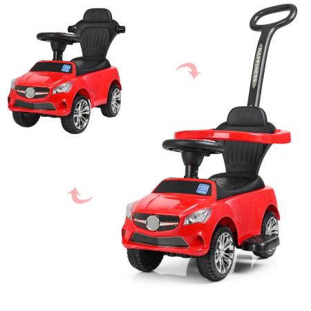 фото Каталка-толокар с родительской ручкой Mercedes M 3503C(MP3)-3 музыка MP3 (красная)