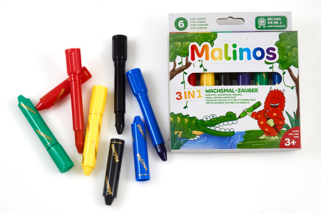 фото Восковые карандаши Malinos Wachsmal-Zauber 6 шт (3 в 1)