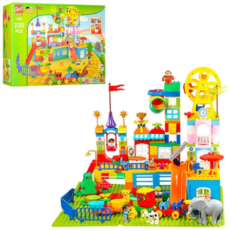 фото Конструктор для детей 1055 парк развлечений с животными (230 деталей)