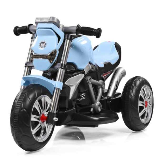Детский мотоцикл Bambi M 3639-12 свет и подставка для ног (голубой)
