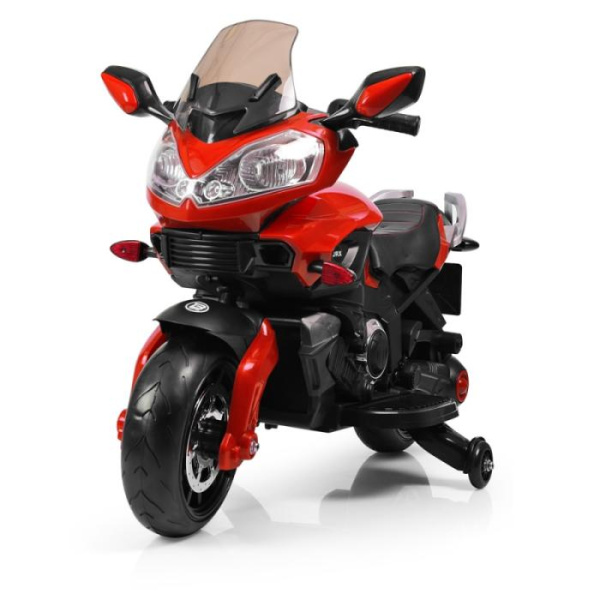 Детский электромотоцикл Bambi M 3630 EL-3 кожаное сиденье и ЕВА-колеса (красный)
