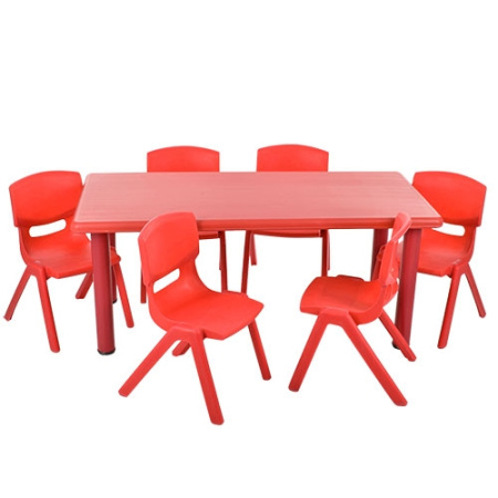 фото Детский столик со стульчиками TABLE1-3 регулируемая высота (красный)