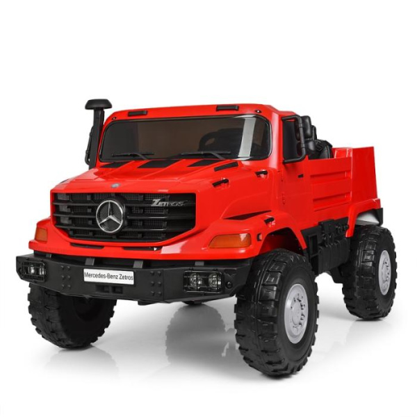Детский джип Mercedes Zetros M 3990EBLR-3 с кожаным сиденьем (красный)