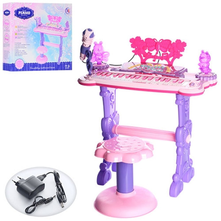 фото Детское пианино синтезатор 6618 на ножках со стульчиком