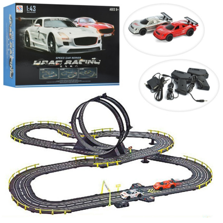 фото Детский трек для гонок 9901 с двумя машинками работает от сети (155-110 см)