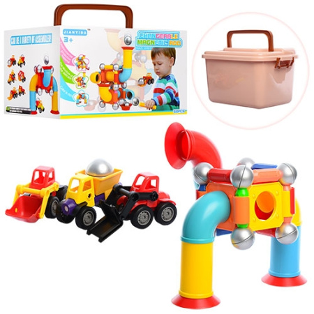 фото Детский магнитный конструктор J-13A в чемодане (60 деталей)