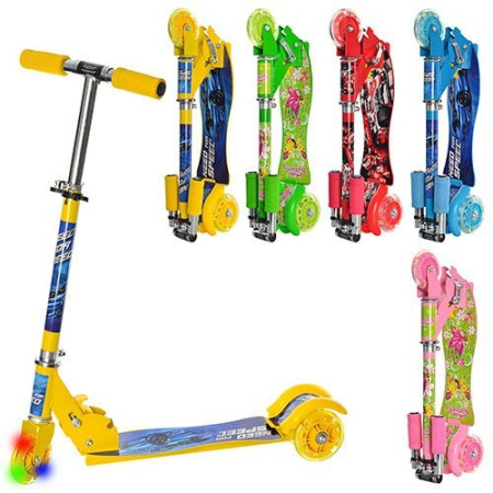 фото Детский трехколесный самокат BB 3-022 с фигурной подножкой (руль до 74см)