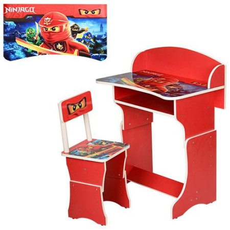 фото Детская парта 301-18 регулируемая по высоте Ninjago (красная)