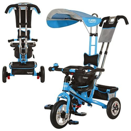 фото Трехколесный велосипед Turbotrike М 5378-2 надувные колеса (голубой)