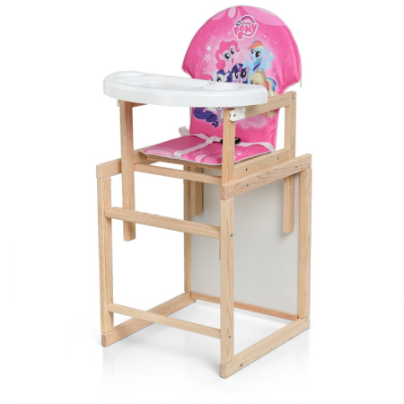 фото Деревянный стульчик для кормления М K-102-9PU Маленькая Пони трансформер эко-кожа