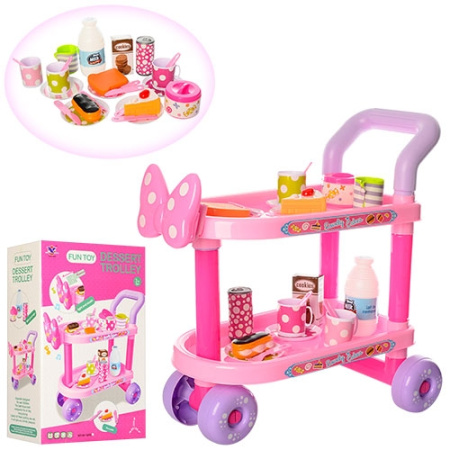 фото Детская игровая тележка для посуды XS-14092 посуда продукты музыка свет
