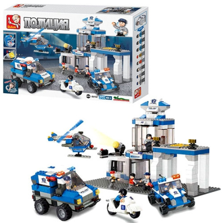 фото Детский конструктор SLUBAN M38-B0192 полицейский участок транспорт (582 детали)