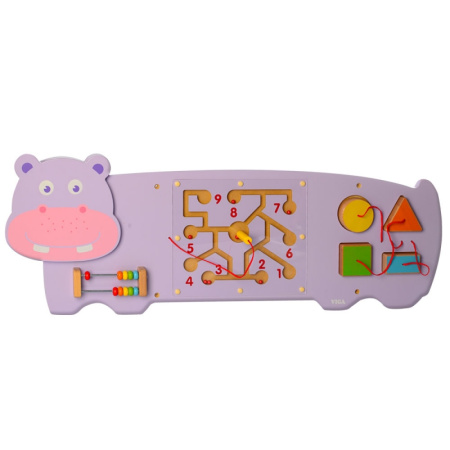фото Деревянная игрушка Бизиборд MD 2016 развивающий бегемот (87 см)