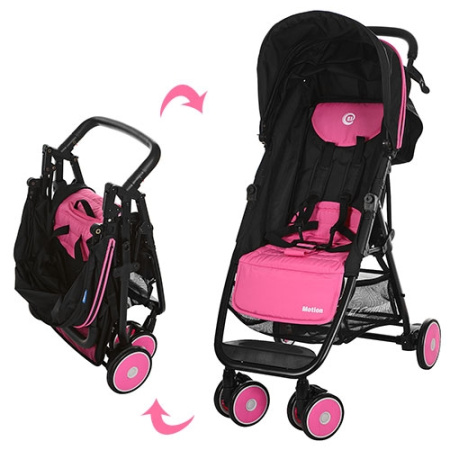 фото Коляска детская MOTION M 3295-8 прогулочная с глубокой крышей (розово-черный)