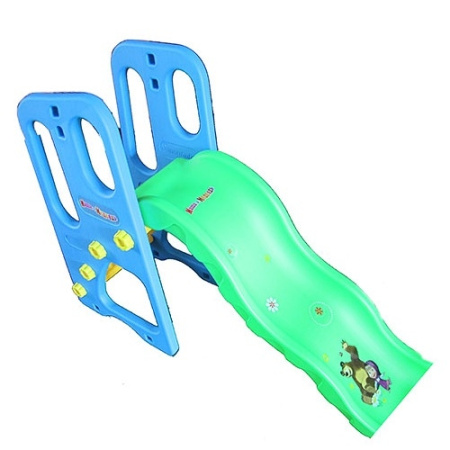 фото Детская пластиковая горка  BambiМ 3149-1 с волнистым спуском «Маша и Медведь» (синяя)