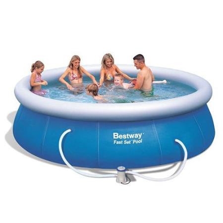 фото Бассейн семейный Bestway 57263 с фильтр насосом (366-91 см)