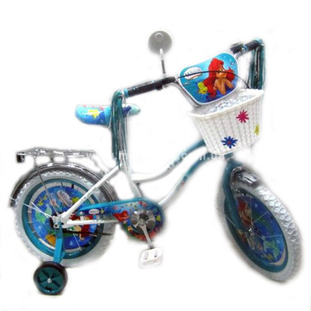 фото Двухколесный велосипед 16” Русалочка со съемными боковыми колесами