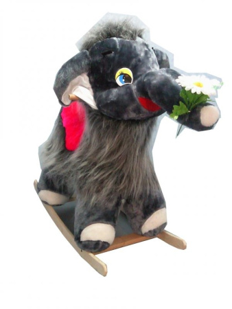 фото Мамонтёнок-качалка плюшевый