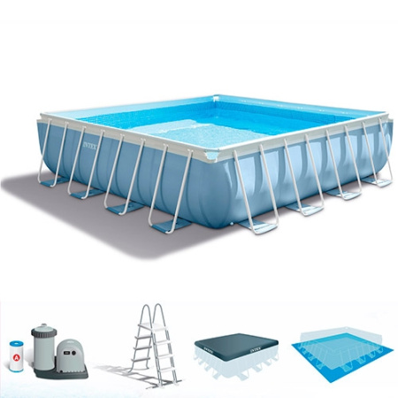 фото Прямоугольный каркасный бассейн Intex 28764 с аксессуарами (427-107 см)
