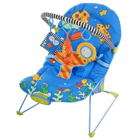 фото Детский шезлонг BC 101-A три положения спинки подвески (синий)