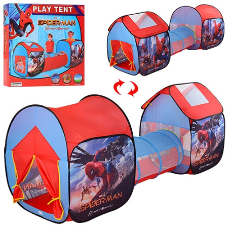 фото Детская палатка Человек Паук M 3763 домик и куб с тоннелем (230-89-85 см)