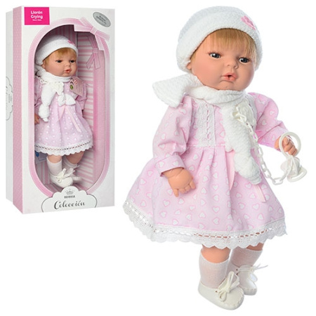 фото Кукла с соской BERBESA 4308R плачет когда вынешь соску (39см)