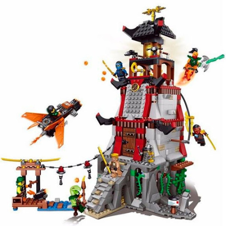 фото Набор конструктор 06037 Ninjag башня, фигурки, транспорт (850 деталей)