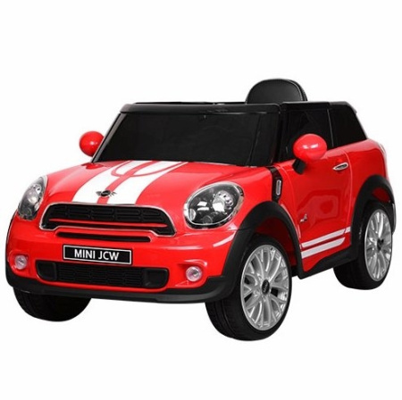 фото Электромобиль для детей Mini JCW JJ2258EBLR-3 два мотора и кожаное сиденье (красный)
