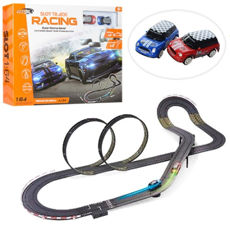 фото Детский гоночный автотрек JJ-34-2 работает от сети длина пути 565 см