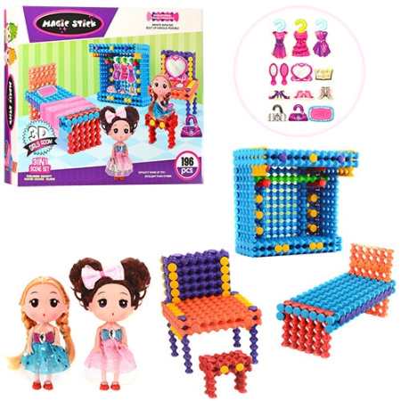 фото Конструктор для девочек 3в1 BQ-102A кукла наклейки (196 деталей)