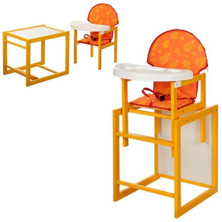 фото Стульчик – трансформер VIVAST М V-100 К-Ж-7 крашенный (оранжевый в желтый листик)