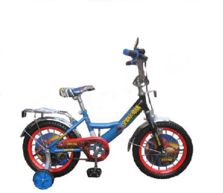 фото Двухколесный детский велосипед «Человек паук» 16" P1645S дюймов со съемными страховочными колесами