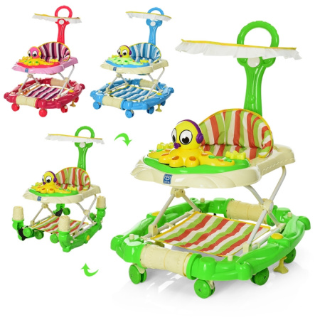 фото Детские ходунки-качалка BAMBI M 3229 с родительской ручкой (осьминог)